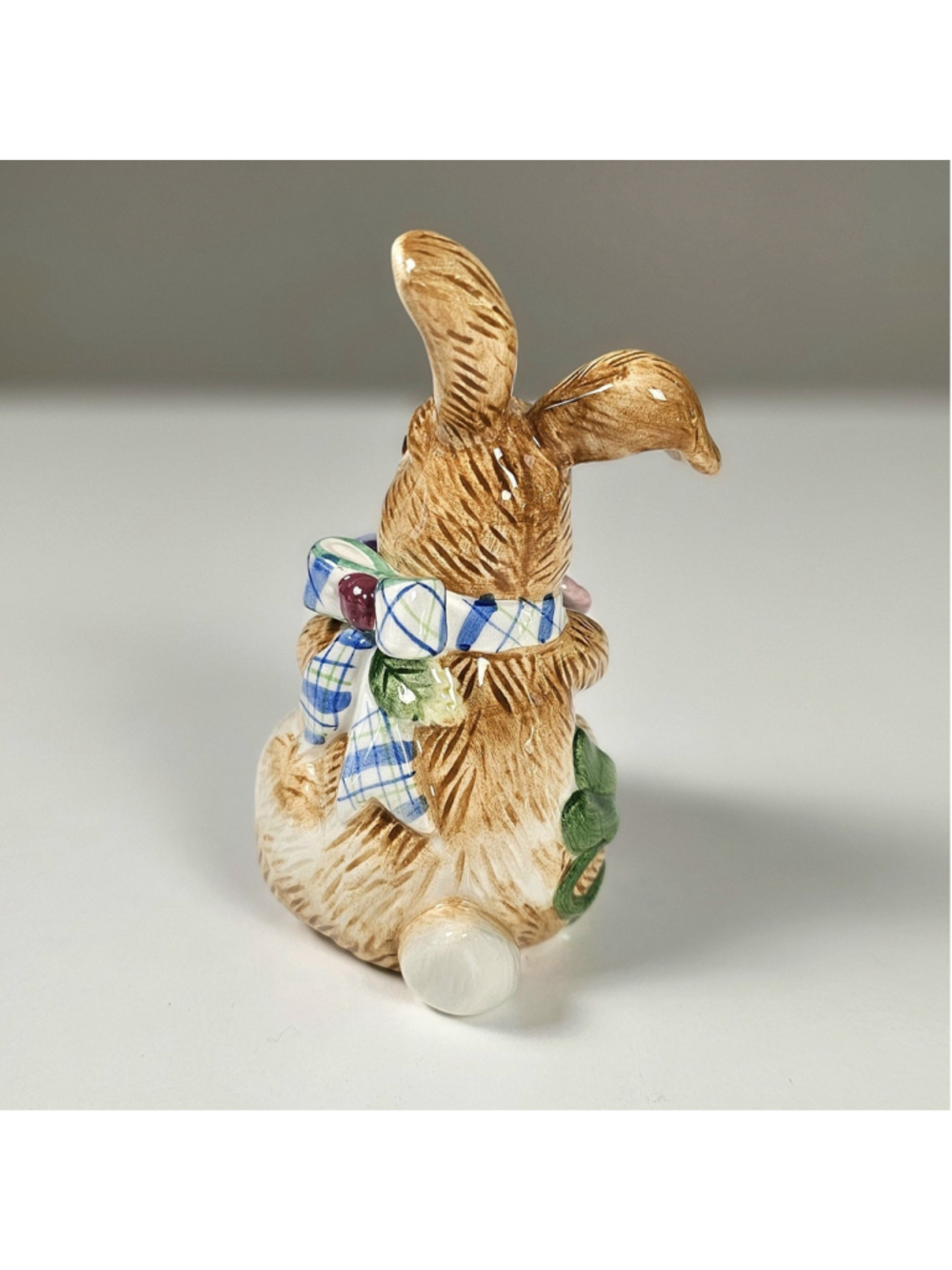 Vintage Fitz and Floyd Halcyon Bunny Figurine Easter Rabbit Pansy Flower - Picture 3 of 6